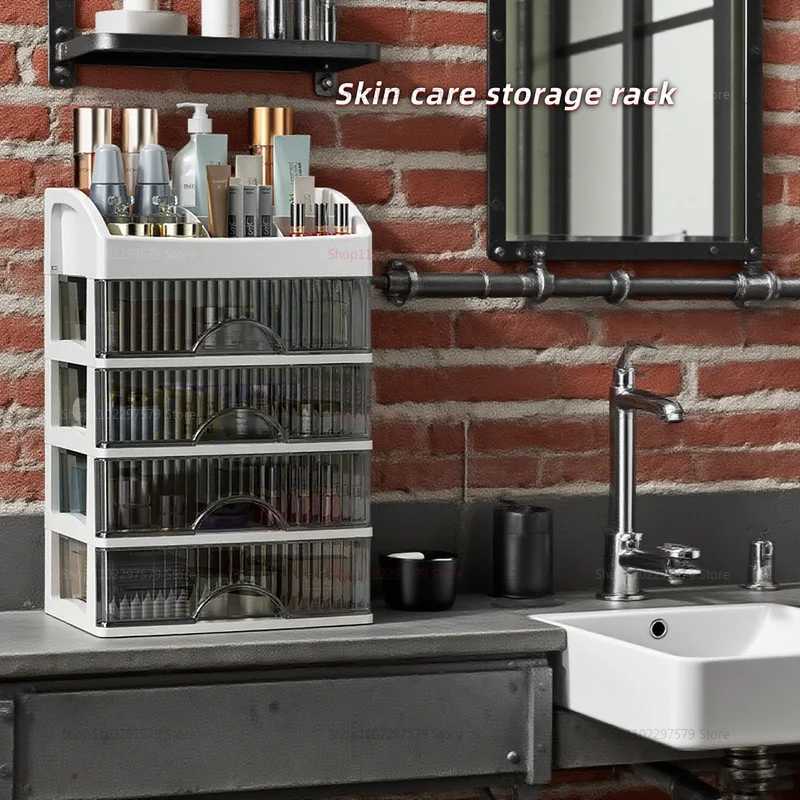 Fashionable multifunctional cosmetic storage box hand drawer partitioning box home desktop skin care products makeup C251008