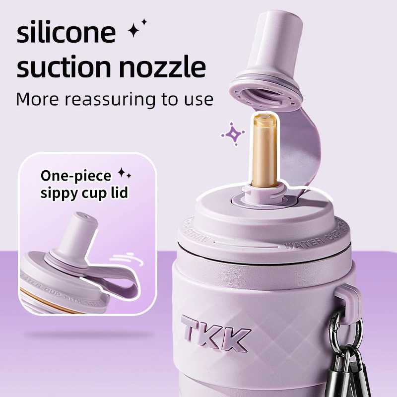 TKK 500ml1609oz SUS316 Ceramic Inner Liner Vacuum Cupwith Straw thermo jugTea Separator LeakProof Portable Insulated kettle C251008
