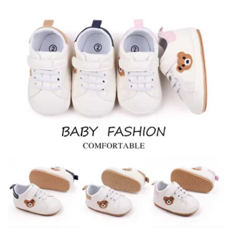 018M Baby Shoes Cute Bear Sneaker Spring and Autumn Style High Quality PU and TPR Sole Antislip 0918 Month Toddler Walking C251008