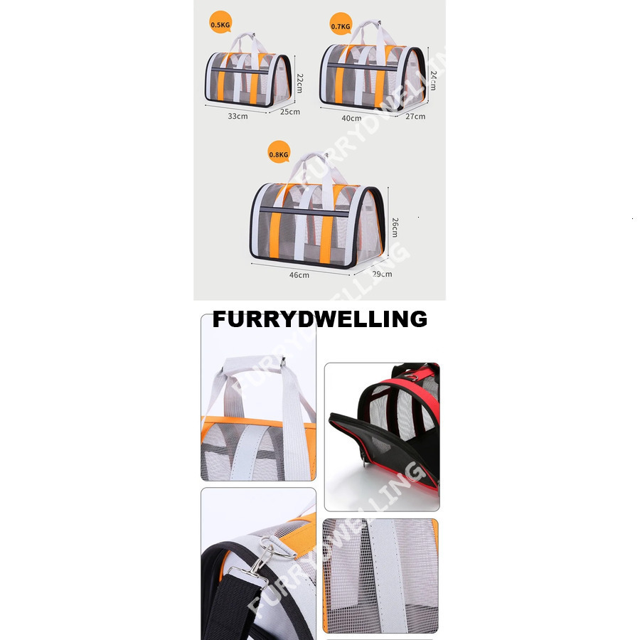 Reflective Strip Design Dwe74 Cat, Dog For Small Medium Cats Expandable Soft Sided, Collapsible Travel Puppy Carrier