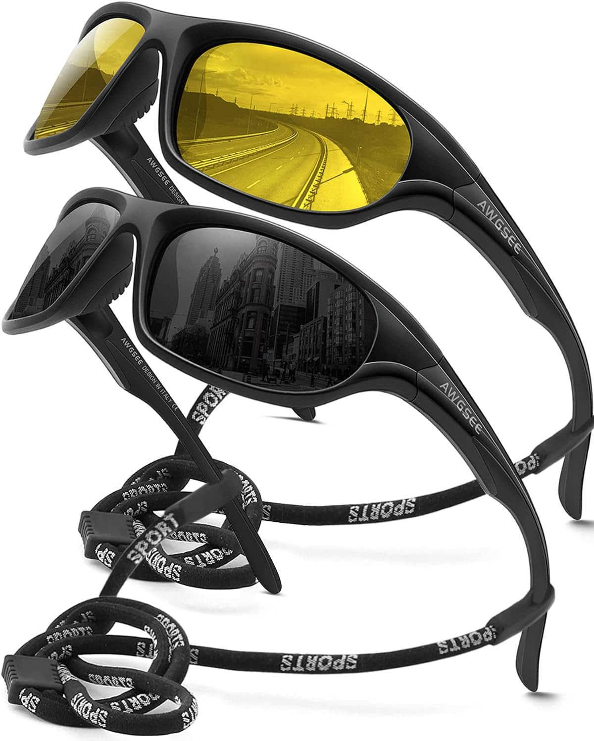 Polarized Sports Sunglasses for MenTR90 Unbreakable Frame Sunglasses for Fishing Driving Cycling UV400 Protection W251008