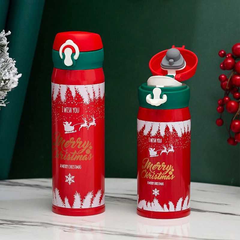 350ml450ml Christmas Thermos Cup Vacuum Flask 304 Stainless Steel Water Bottle Portable Insulated Thermal Mug Christmas Gift C251008