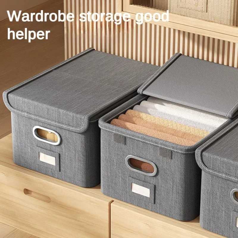 Fold Cation Storage Box Large Capacity Flip Lid Organiser Home Supplies Clothing Underwear Sock Toy Storage Organizer Cosmetics C251008