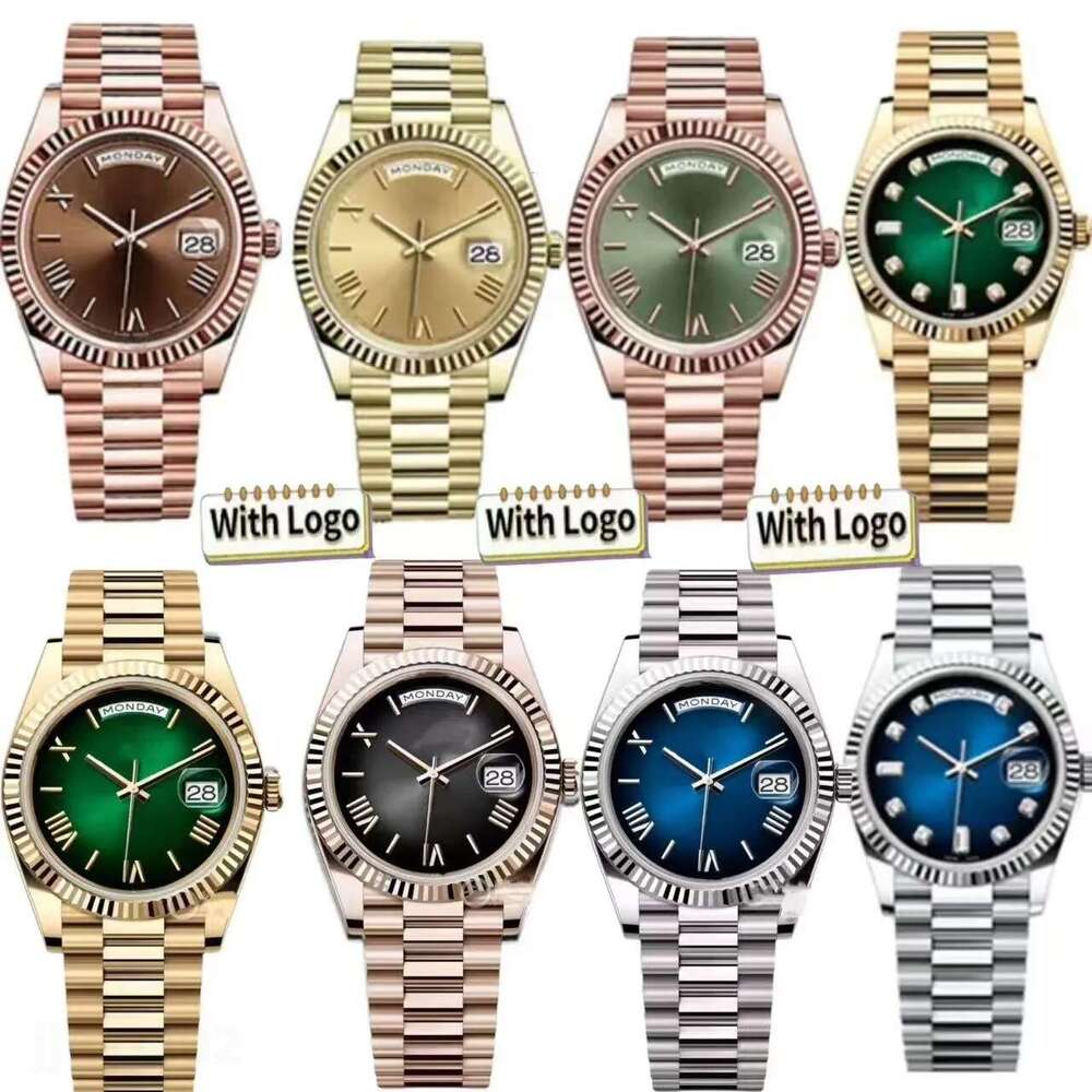 Designer day-date mens watch automatic arabic watches diy mossanite dia bezel mechanical wristwatches Rose gold strap Orologio di Lusso reloj ae4