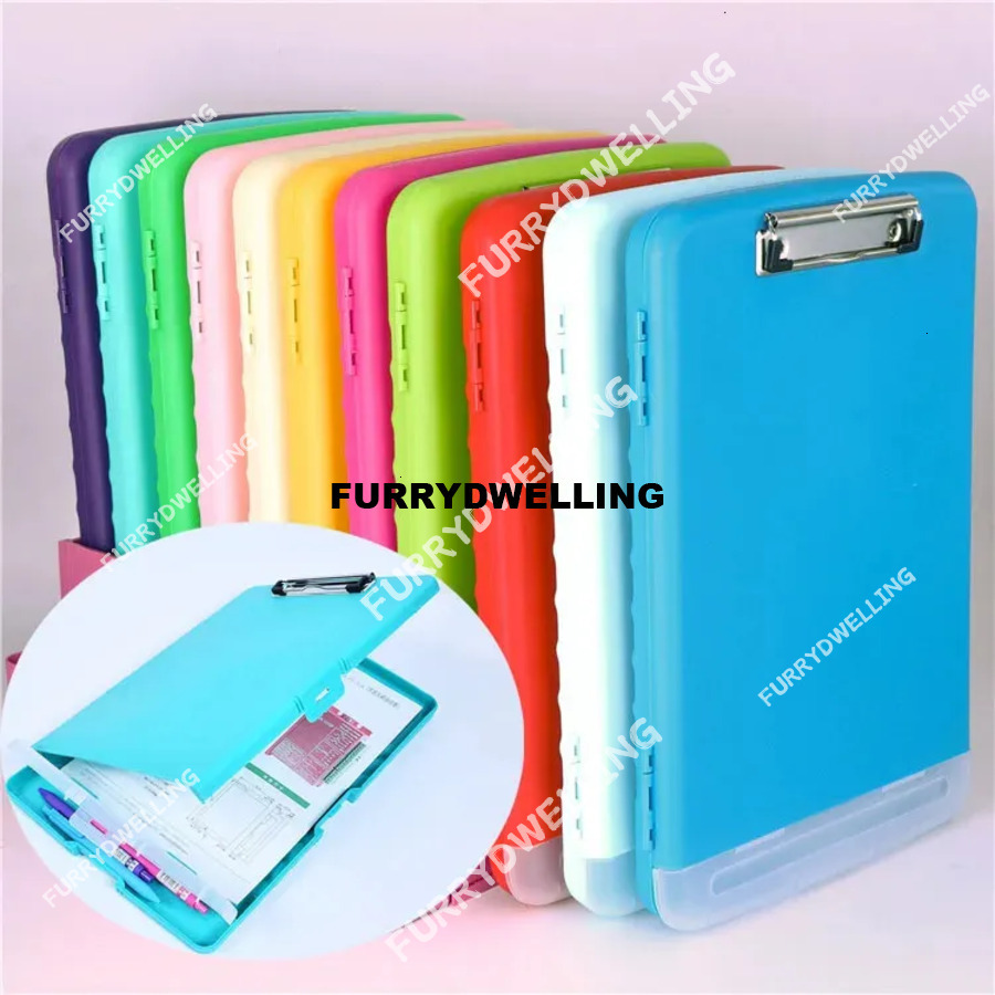 Wholesale Filing A4 Plastic Storage Box Dwe74 Case Document File Folders Clipboard Writing Pad Stationery Office Supplies 231027
