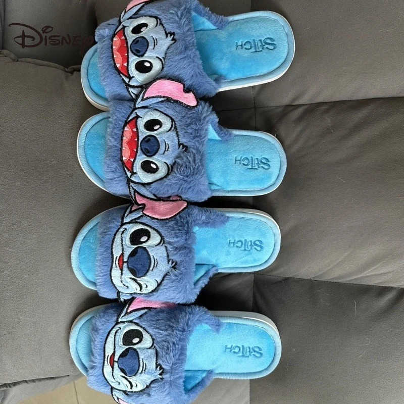 Disney Lilo and Stitch Plush Slippers Kawaii Cartoon Anime Embroidery Accessories Slippers 3739 Inner Length Within 245cm H251008