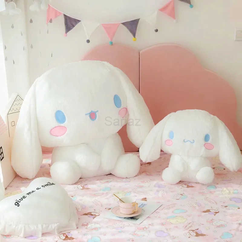 Sanrio Cartoon Anime Figure Japanese Cute Cinnamoroll Big Eared Dog Large Plush Sitting Doll Pillow Toys Children Birthday Gift L251008