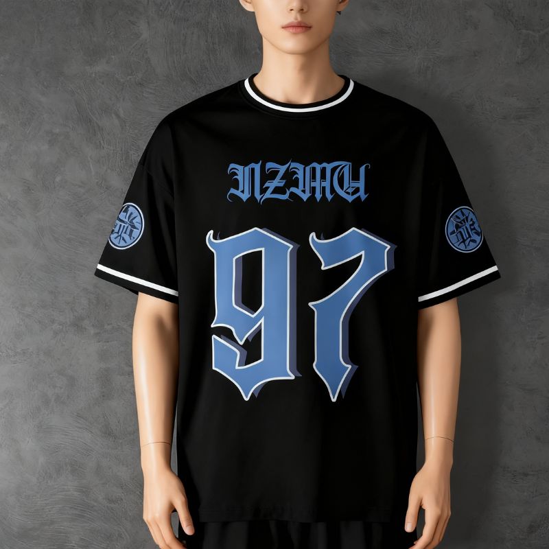 Men's StreetwearOversized T-Shirt - Casual Sports Tee with Cartoon & Gothic Print-20