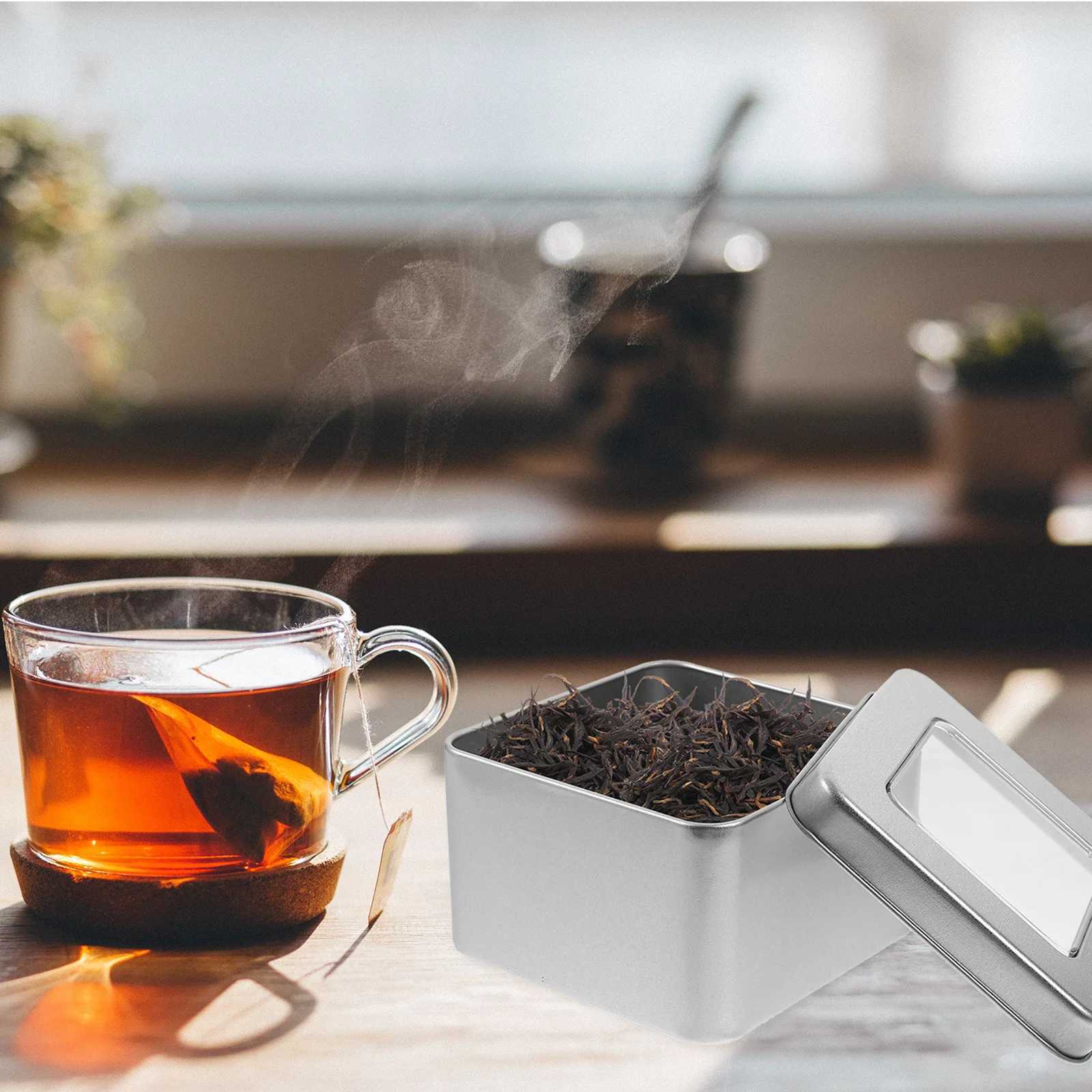 Square Empty Tin Metal Capacity Storage for Tea Spices Crafts Gift Packing Favor Clear Tin C251008