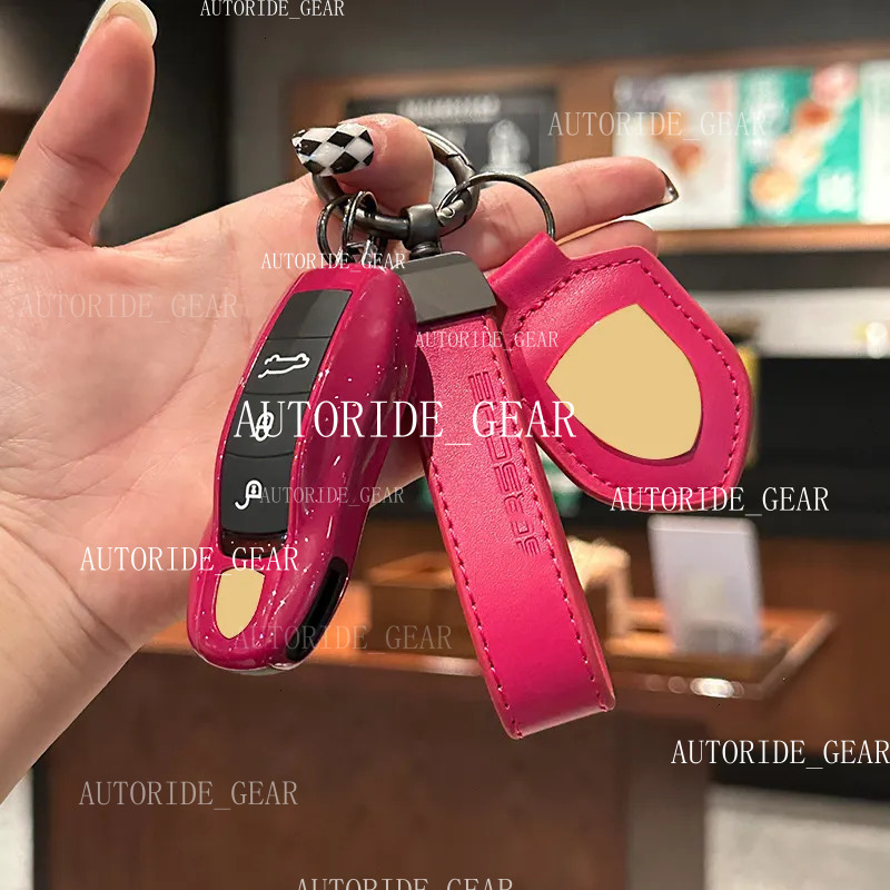 Suitable For Porsche Utor28 Key Case Cayenne An911 Taycan Panamera 718 Red Keychain