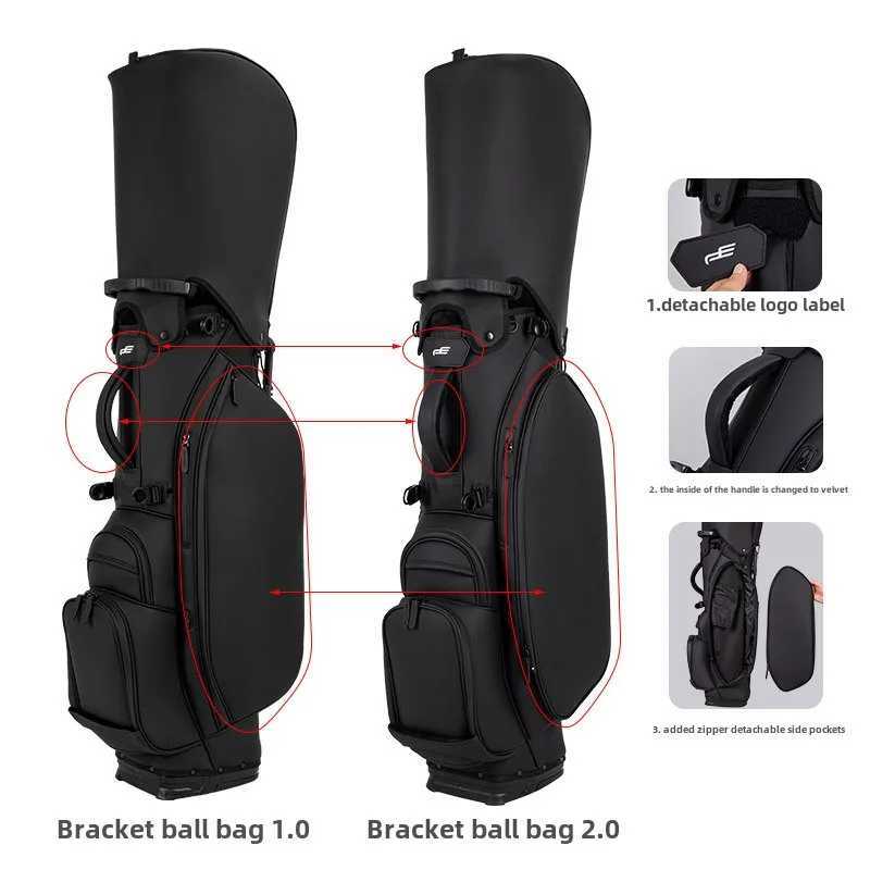 PLAYEAGLE Lightweight Golf Stand Bag PU Leather Golf Bag Durable Portable Design for Men Women Players PEHBZJQB001 J251008