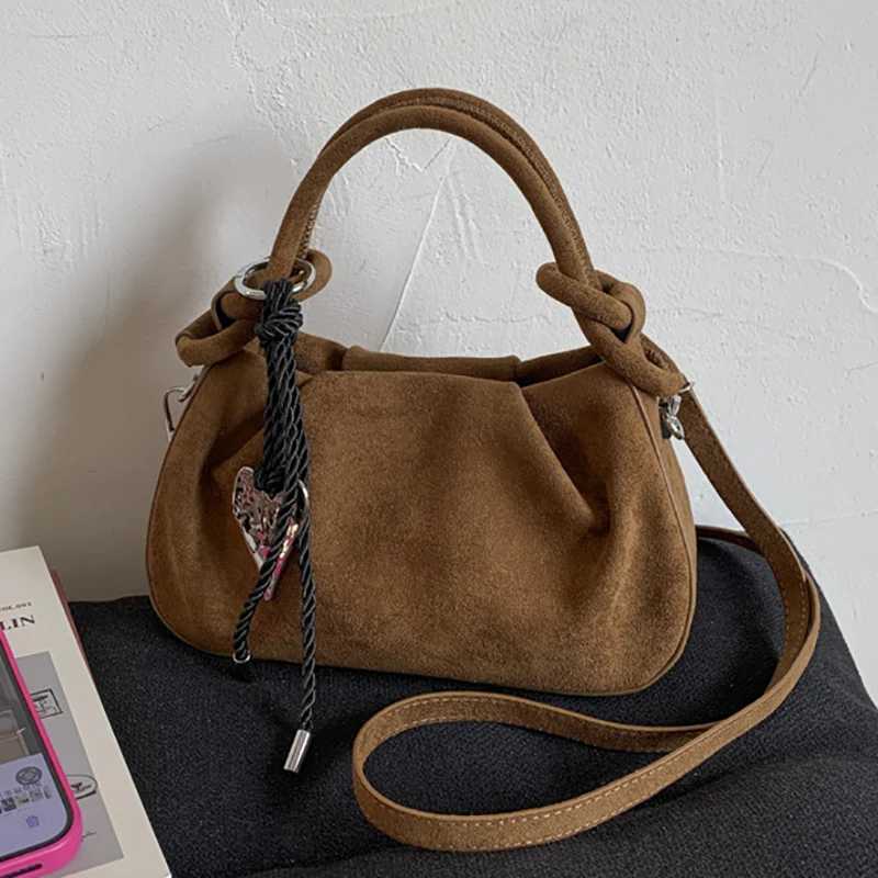 Designer Wen Suede Crossbody Bag Fall Casual Versatile Handbag Lightweight Soft Matte Leather Shoder Purse Short Handle Handbag Y251120