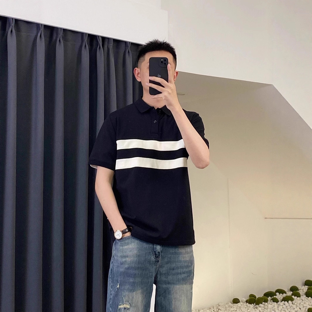 High-end Color Block Polo Shirt Polo Men's Short Sleeve T-shirt New Designer Hoodie Trendy Versatile Turn-down Collar Summer Half Designer Shirt Sleeve Top Fashion