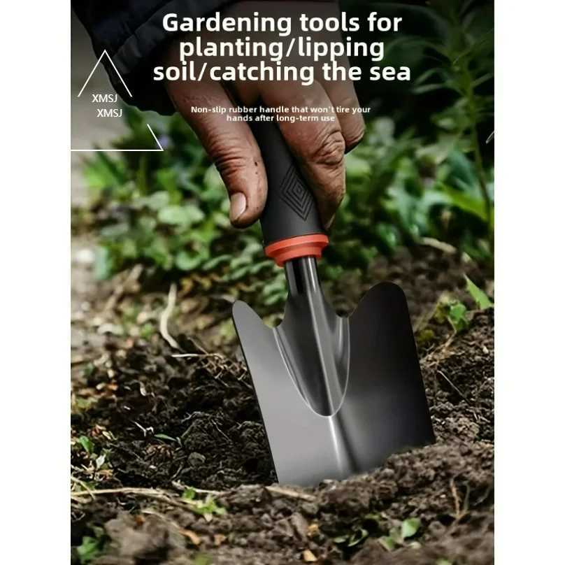 XMSJ Durable Metal Gardening Shovel with Ergonomic Black Handle Orange Accents Perfect for Planting Flowers Vegetables J251121