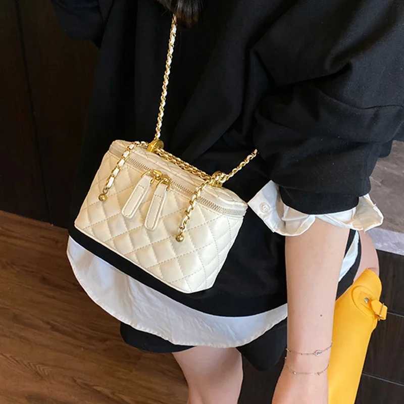 Summer Red Crossbody Bags Korean Simple Versatile Chain Party Box Handbags Women Mobile Phone Pouch Chic PU One Shoulder BagsT251007