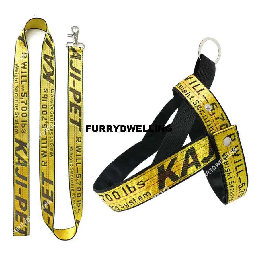 No Pull Harness And Leashes Set Grande Durable Gold Chain Nylon Pets Dog Collar Leash Long Rope Lettered Collars For Small Medium Dwe74 Large Dogs B113