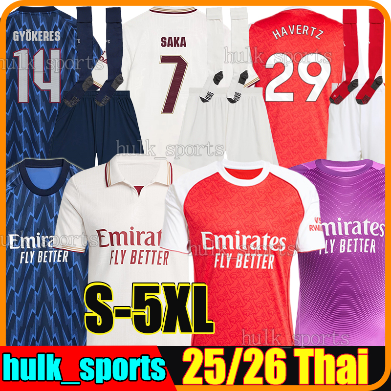 5XL 25/26 arsen GYOKERES soccer jerseys TROSSARD SAKA ZUBIMENDI EZE SALIBA J.TIMBER MADUEKE HAVERTZ MERINO G.JESUS RICE RAYA men kids kits socks sets football shirts