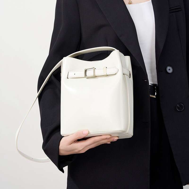 Luxury Bag Genuine Leather High End Bucket Top Layer Cowhide Women S Shoulder Crossbody Bag