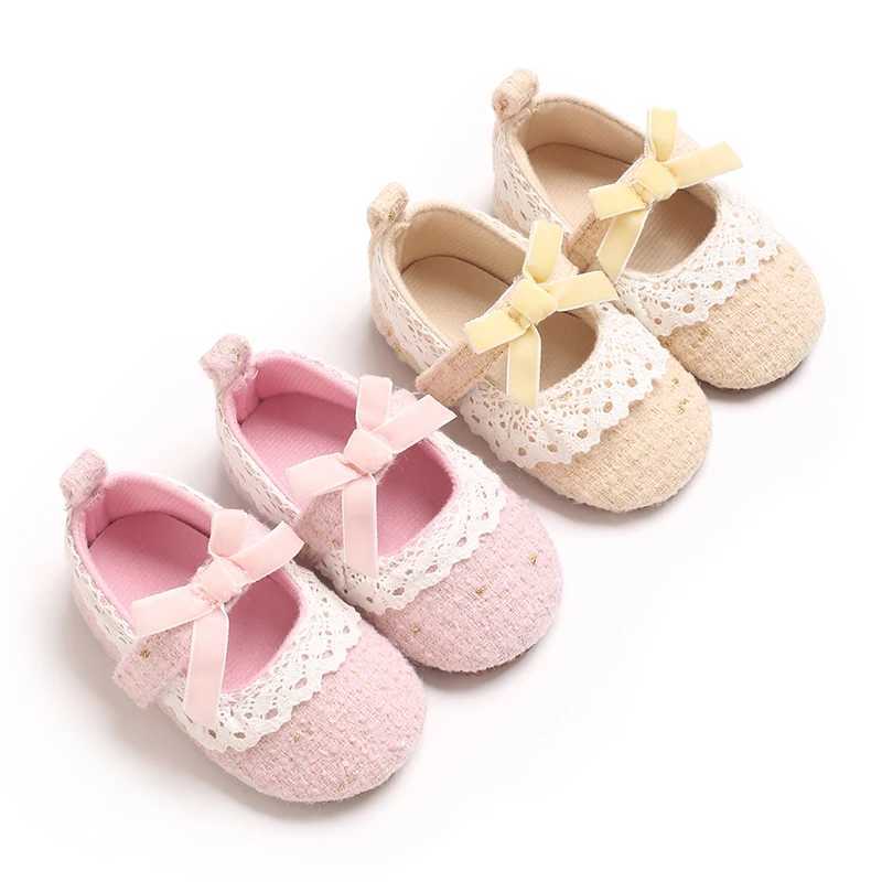 New Baby Lace Bow Princess Shoes 01 Year Old Step Up Newborns 100 Days Old Dont Fall Off Single Shoes C251008