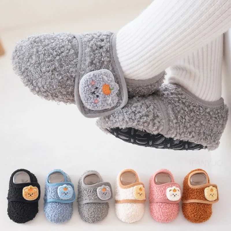 05Y Baby Non Slip Floor Soft Sole Anti Skid Walking Fleece Lined Toddler Winter Indoor Shoes Infants Kids C251008