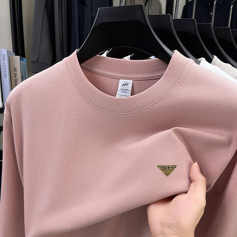 100% Cotton Men's Sweatshirt 2025 Autumn New Fashion Trendy Designer Hoodie Crew Polo Neck Solid Color Long Sleeve Base Designer Shirt Shirt T-sh