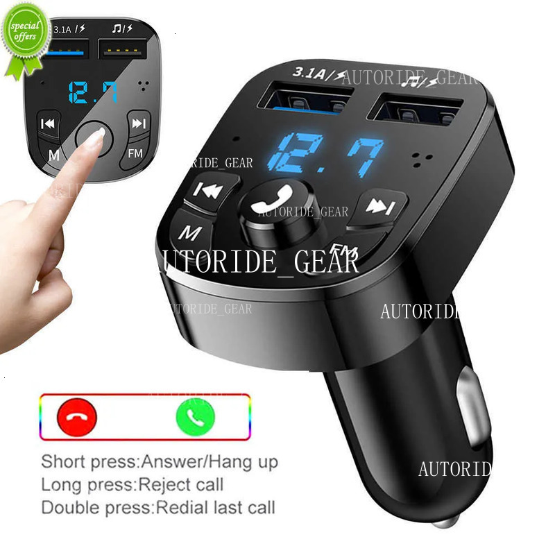 New FM Transmitter Bluetooth Audio Dual USB Mp3 Player Autoradio Utor28 Handsfree 3.1A Fast Charger Car Accessories