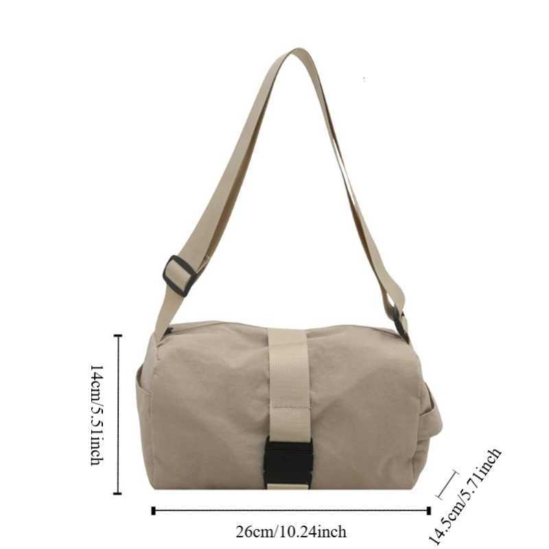 Ins Korean Crossbody Toast Bag High Capacity Lightweight Buckle Shoulder Bag Zipper Adjustable Commuting Bag TravelT251007