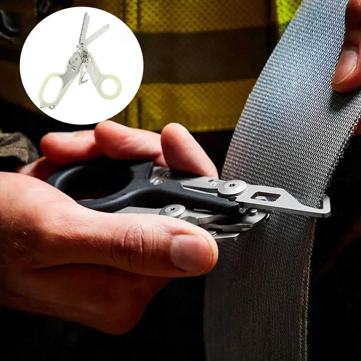 Multifunctional Tactical Plier Stainless Steel Scissors with Carbide Glass Breaker and Belt Cutter Folding Outdoor Survival Tool J251121