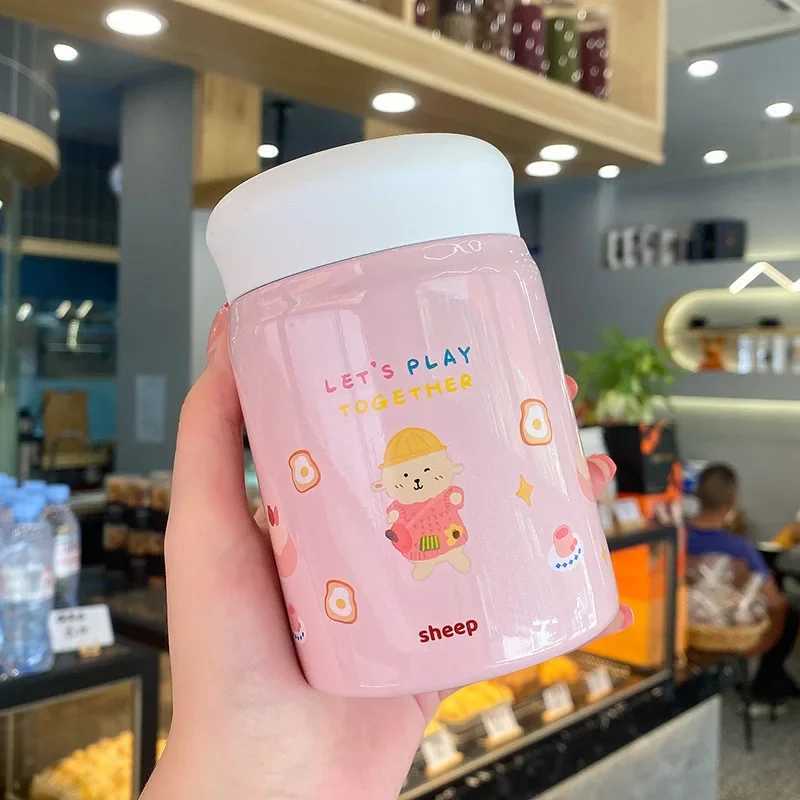 320ml Small Capacity Cartoon Braised Beaker Portable Female Stainless Steel Insulated Cup Small and Cute Outdoor Congee Pot C251008