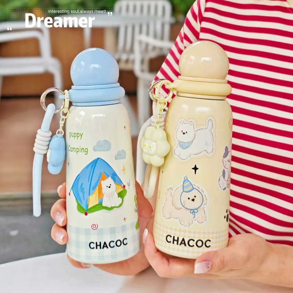 Thermos Bottle for Women Girls 400ml Vacuum Coffee Mug Stainless Steel Cold and Hot Insulated Water Cup Sports Water Bottles C251008
