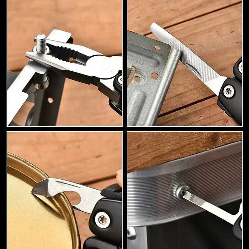 Survival Gear 9in1 Compact Stainless Steel Multitool plier for Camping J251121