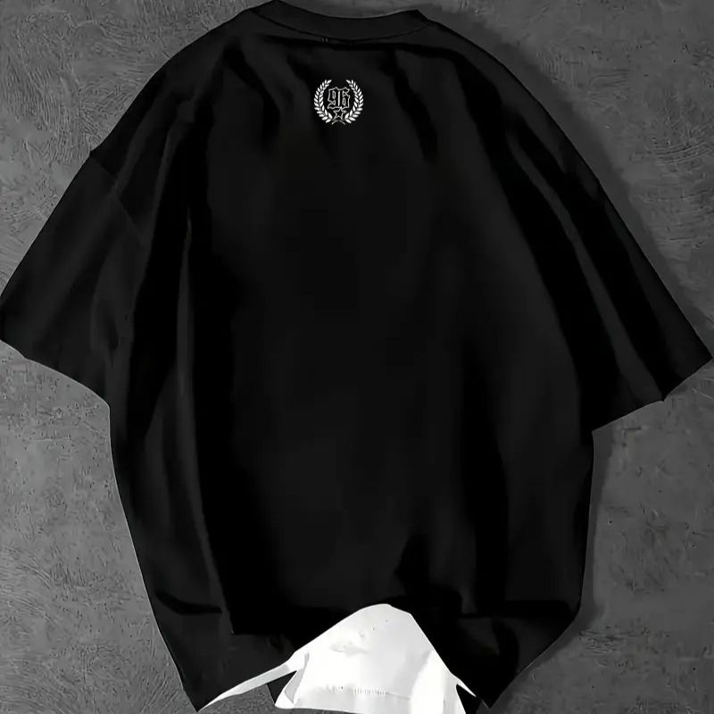 Men's Streetwear Graphic Oversized T-Shirt - Casual Sports Tee with Retro Print-19