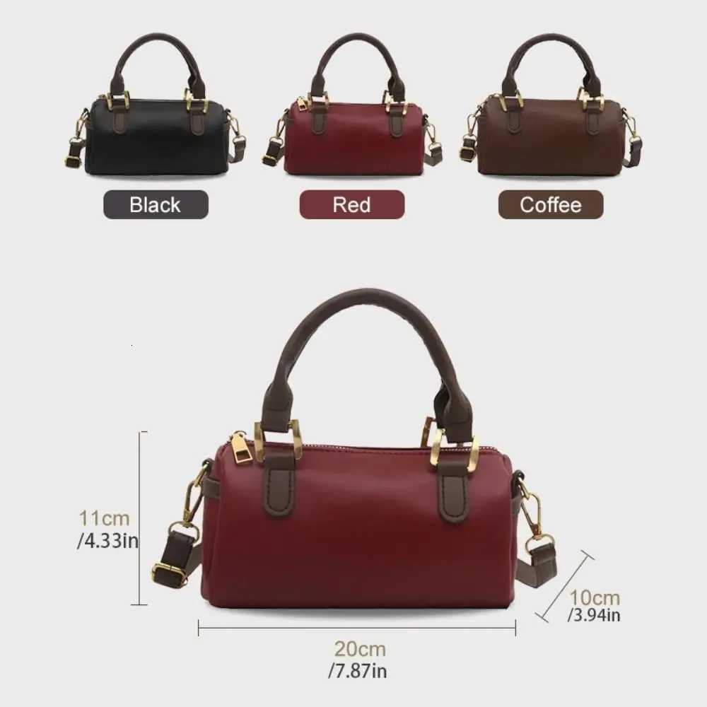 Designer Vintage French Style Bowling Bag Elegant Large Capacity Wen Handbags PU Leather Cute Bost Shoder Bag Travel Y251120