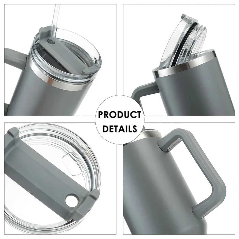 Mug Tumbler 40oz with Straw Handle Coffee Insulated 304 Stainless Steel Car Cup Keeps Cold Beer with Lids Tumbler Thermos Cup C251008