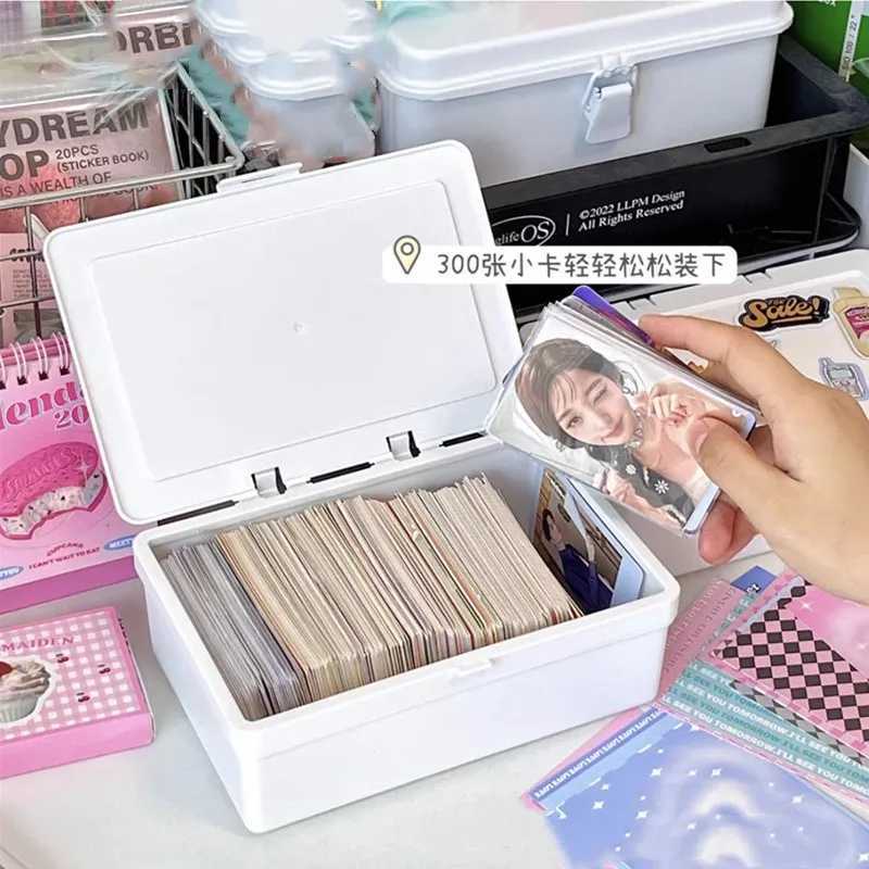 White Storage Box Stackable Sundries Storage Organizer With Cover Dustproof Stationery Storage Case Home Organization Holder C251008
