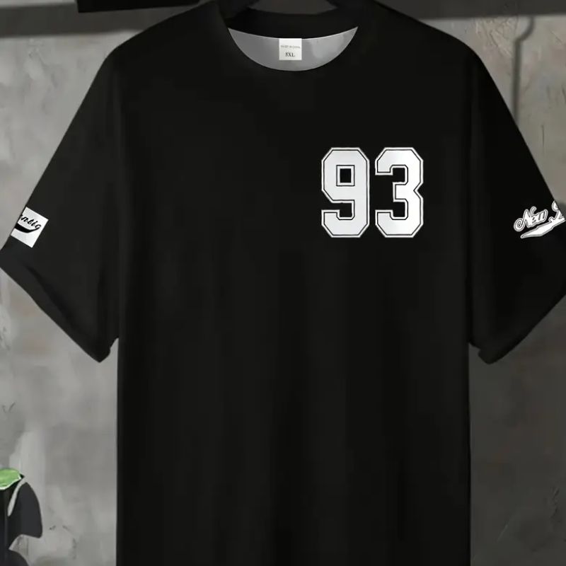 Men's Breathable Quick-Dry Sports T-Shirt -New Jersey Digital Print Polyester-17