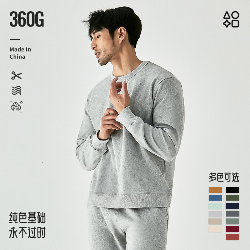 Autumn Pure Cotton American Designer Designer Shirt Hoodie Retro Polo Style Crew Neck Pullover Unisex Couple Solid Color Base Sweatshirt Youth Trendy Sweatshirt