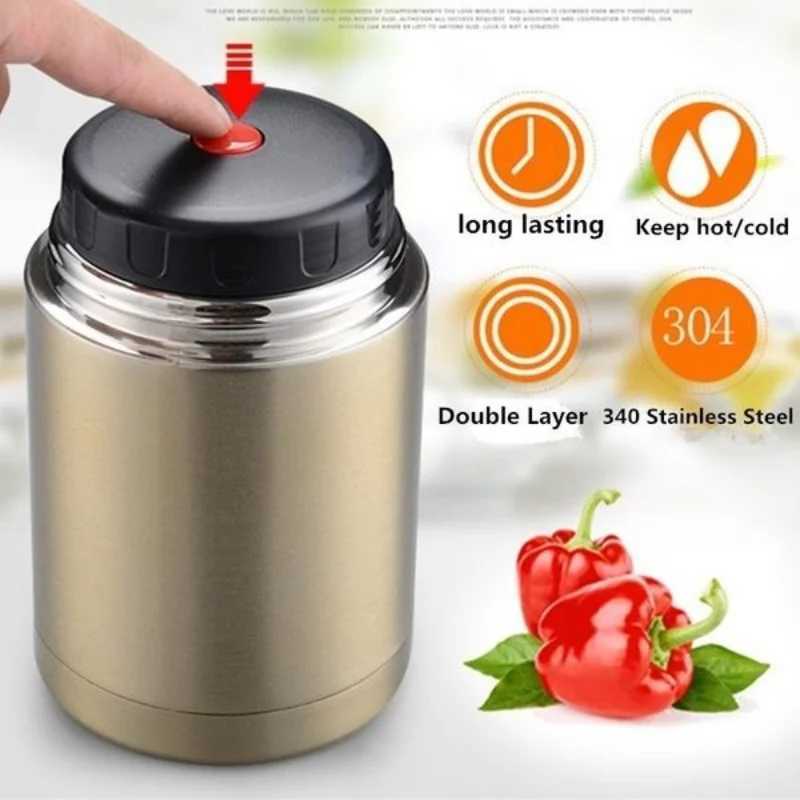 Large Capacity 800ML1000ML Thermos Lunch Box Portable Stainless Steel Food Soup Containers Vacuum Flasks Thermoses Cup C251008
