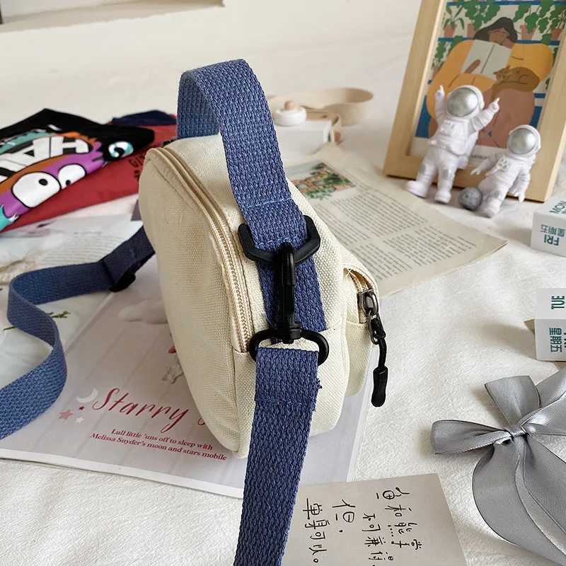 Cute girl canvas bag collision color cute Japanese waterproof travel crossbody bag student shoulder bagT251007