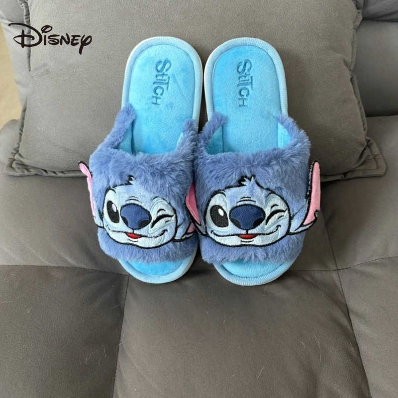 Disney Lilo and Stitch Plush Slippers Kawaii Cartoon Anime Embroidery Accessories Slippers 3739 Inner Length Within 245cm H251008