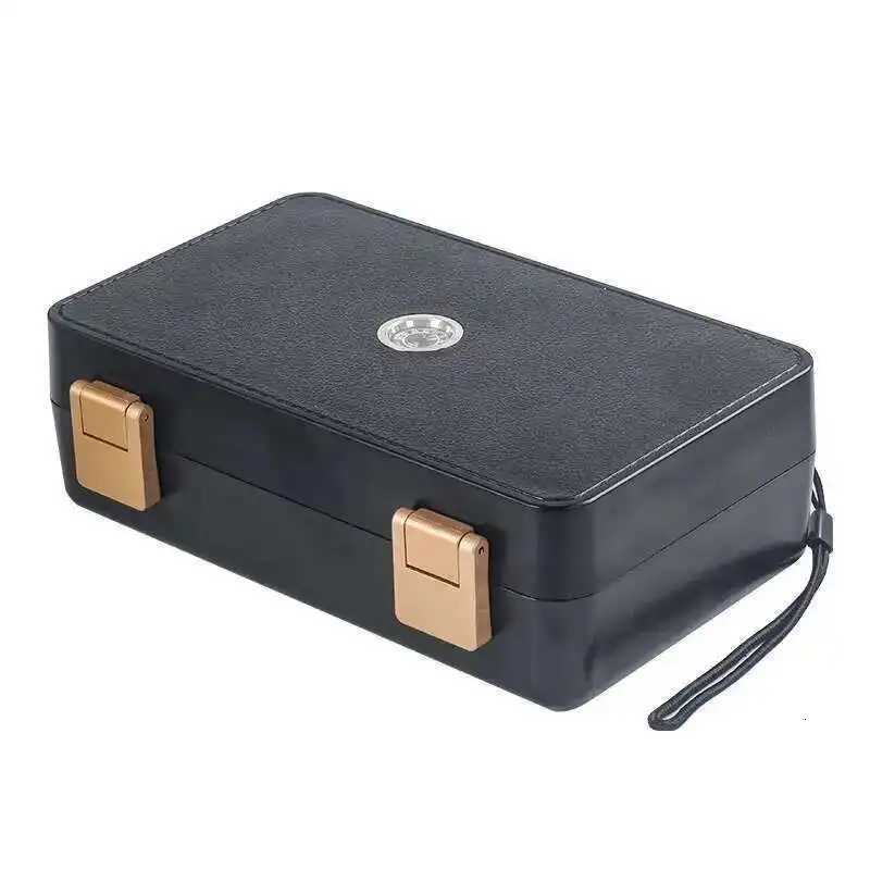 Travel Cigar Humidor With Hygrometer Humidifier Double Layer Design Box For Cigar Accessories Cutter Lighter Hold 810 Cigars Y251008