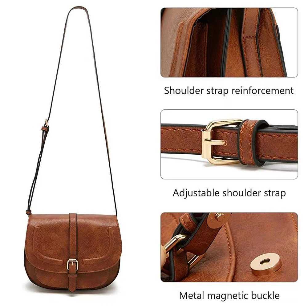 Fashionable New Retro Saddle Bag Versatile Single Shoulder Bag Crossbody Womens Bag European and American Fashion Womens HalfT251007