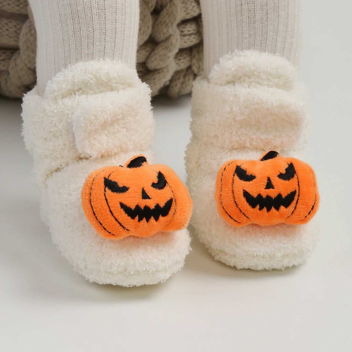 Halloween pumpkins Spider Horror Elements Baby Boots Infant Boys Girls Crib Shoes C251008
