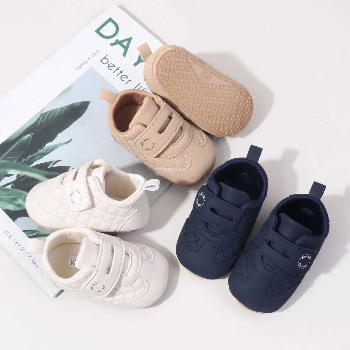 Spring And Autumn Baby Boys And Girls First Walking Toddler Shoes With PU Leather and TPR Sole C251008