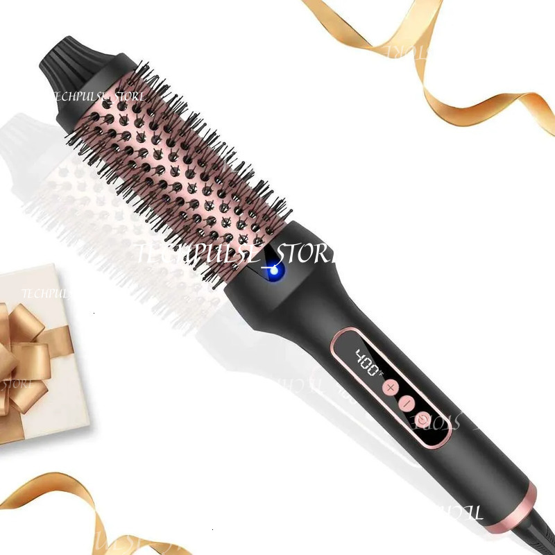 tech73 Heating Thermal Professional Styling Round Iron Volumizing Hot Brush Anti Scalding Curling Comb