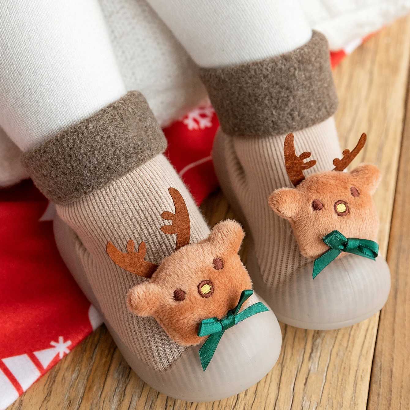 New Year Christmas Gift Baby Winter Snow Booties Toddler Kids Lightweight Warm Shoes NonSlip First Walkers Floor Shoes C251008