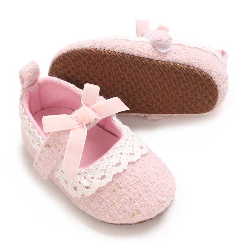 New Baby Lace Bow Princess Shoes 01 Year Old Step Up Newborns 100 Days Old Dont Fall Off Single Shoes C251008