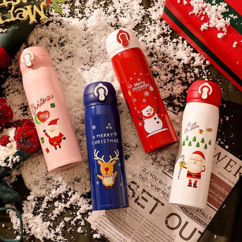 Christmas Themed Design Stainless Steel Insulated Water Bottle Cute Cartoon Gift for Chritmas Season C251008