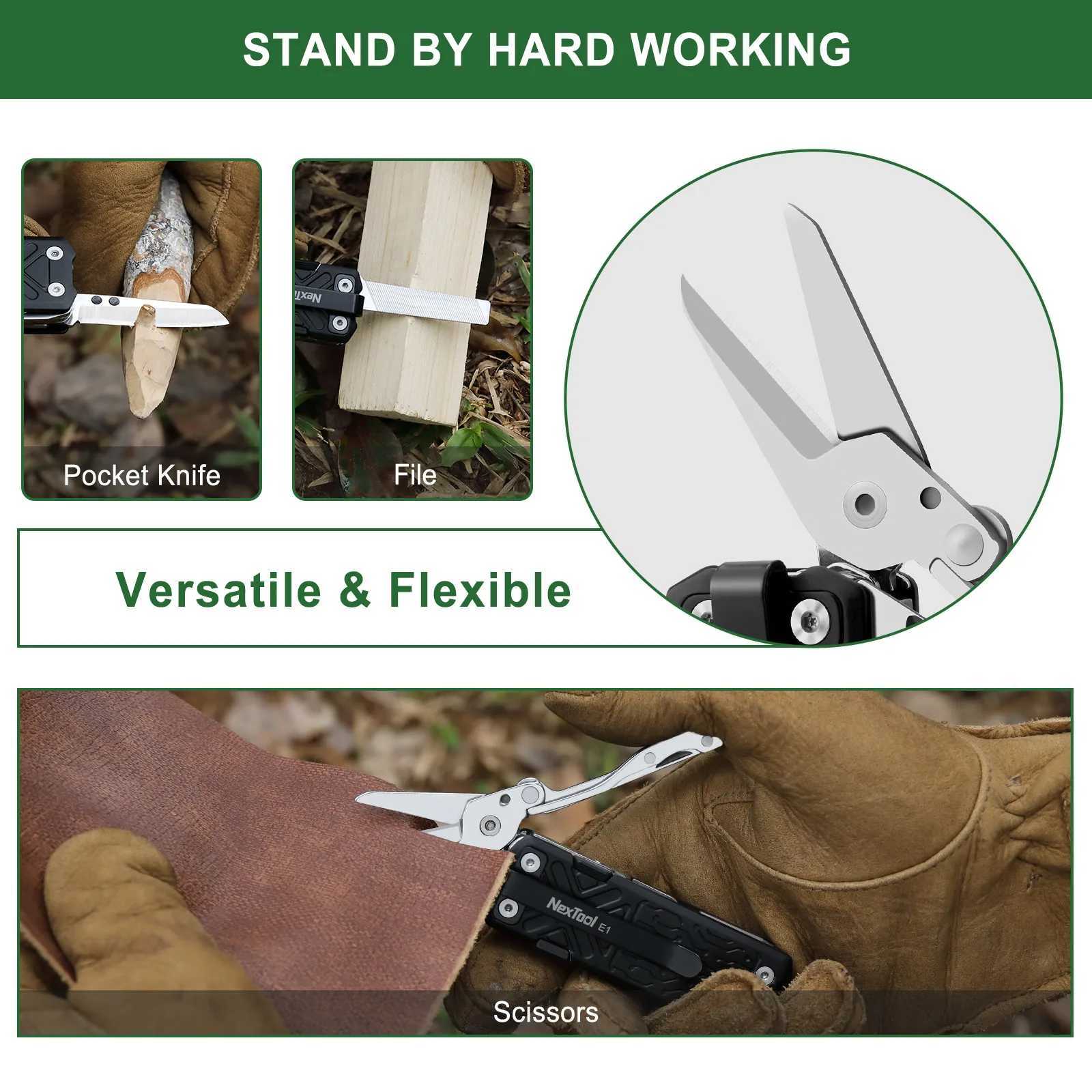 NexTool E1 Pocket Multitool Knife 10In1 Folding Knife Scissors Plier Saw Outdoor Hiking Camping EDC Equipment Folding Multitool J251121