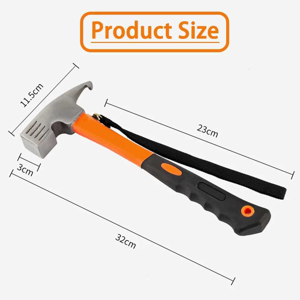 Portable Carbon Steel Camping Tent Hammer Multifunction Tool Peg Stake Puller Mallet Awning Canopy Remover Extrator J251121